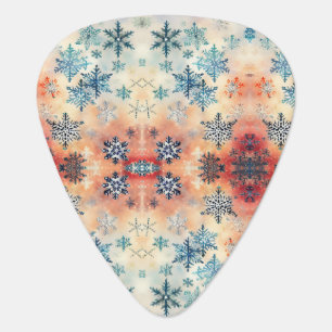 Vintage Snowflakes Pattern - Guitar Pick
