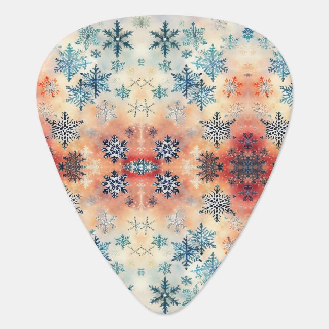 Vintage Snowflakes Pattern - Guitar Pick (Front)