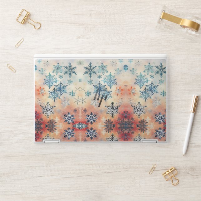 Vintage Snowflakes Pattern - HP Laptop Skin (Desk)