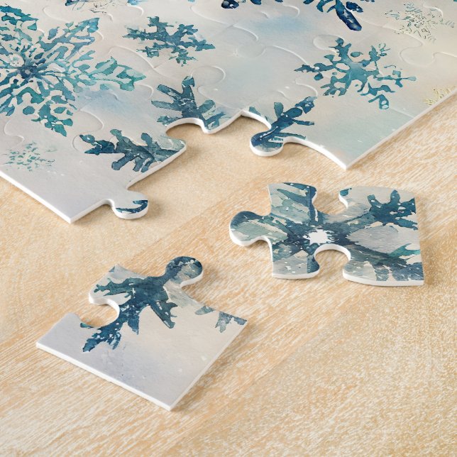 Vintage Snowflakes Pattern - Jigsaw Puzzle (Side)