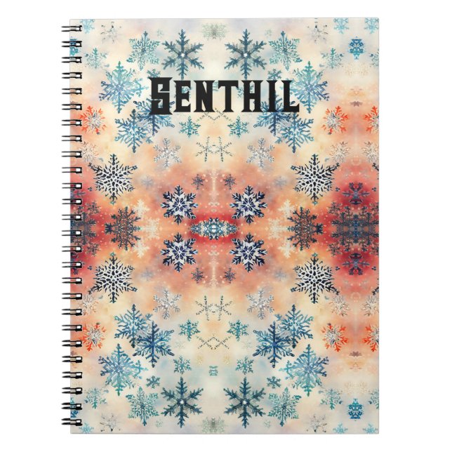 Vintage Snowflakes Pattern - Notebook (Front)