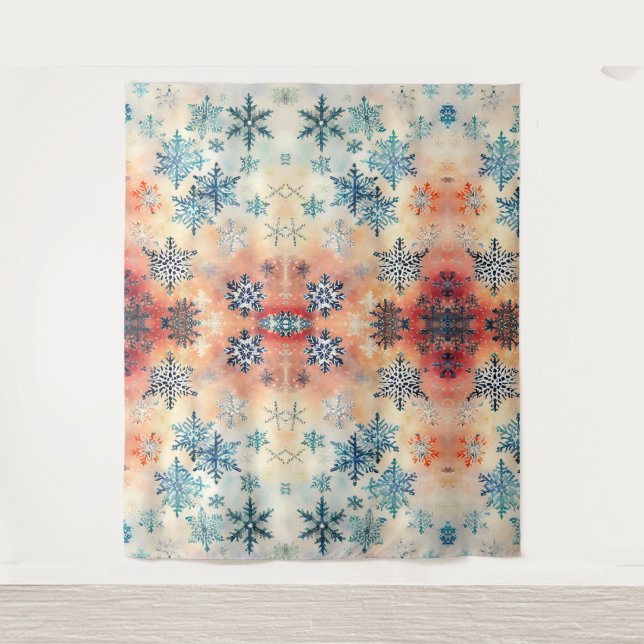 Vintage Snowflakes Pattern - Tapestry (Front)