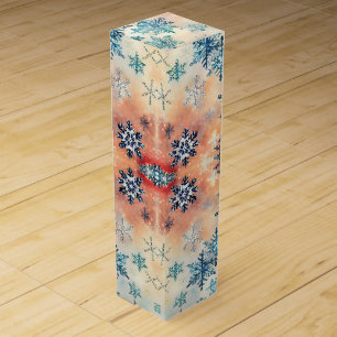 Vintage Snowflakes Pattern - Wine Gift Box