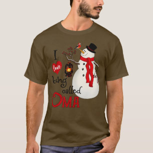 Vintage Snowflakes Snowman I Love Being Called Oma T-Shirt