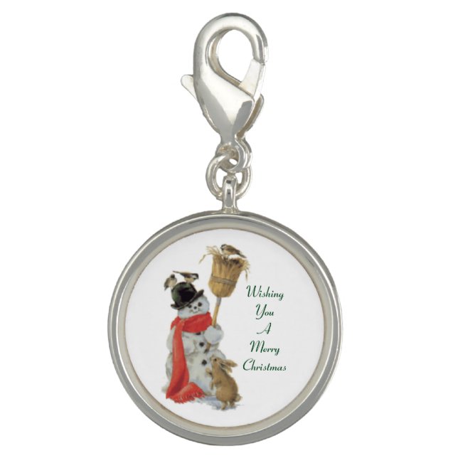 Vintage Snowman And Friends Charm (Front)