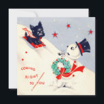 Vintage Snowman and Scottie Christmas Card<br><div class="desc">Adorable Scottie Christmas cards were popular during the 1940's. Vintage flat Christmas cards for business or personal. Old fashion Images lovingly restored for the best printing quality. Victorian Christmas cards are special and unique. Easily add your own greeting.</div>