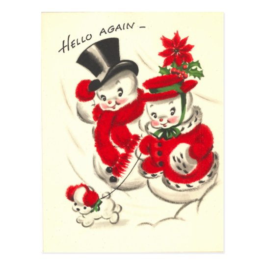 Vintage Snowman Postcard 78