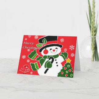 Vintage Snowman Christmas card