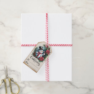 Vintage Snowman Christmas Gift Tags