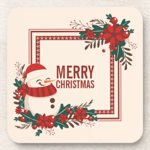 Vintage Snowman Christmas Holiday   Coaster