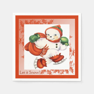 Vintage Snowman Christmas Napkins