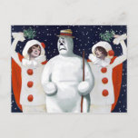 Vintage Snowman Christmas Postcard<br><div class="desc">Vintage snowman Christmas postcard.</div>