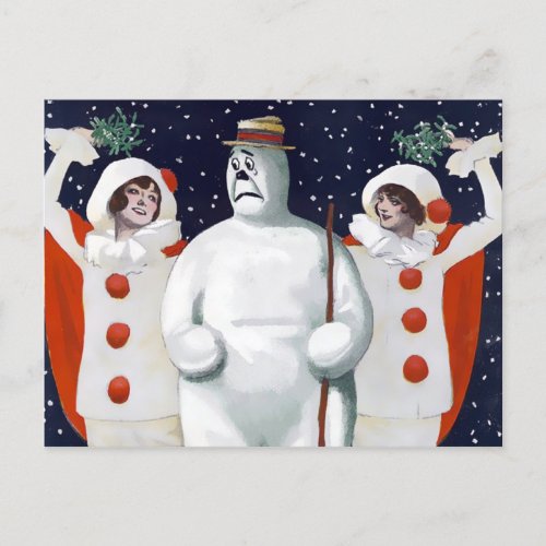 Vintage Snowman Christmas Postcard