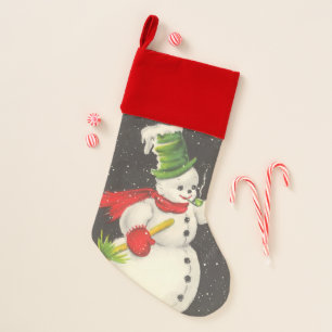 Vintage Snowman Christmas Stocking