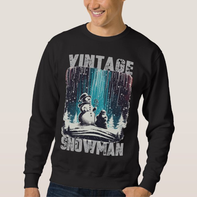Vintage Snowman Christmas Sweatshirt (Front)