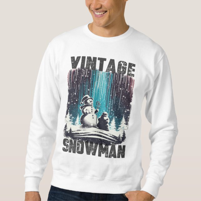 Vintage Snowman Christmas Sweatshirt (Front)