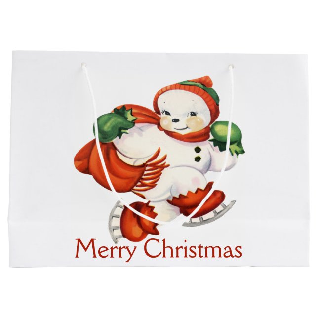 Vintage Snowman Gift Bag (Back)