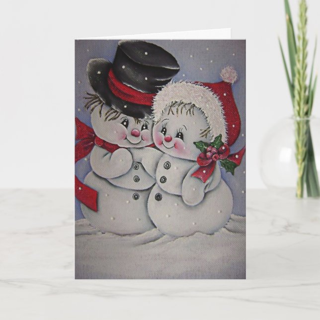 Vintage Snowman Holiday Card (Front)