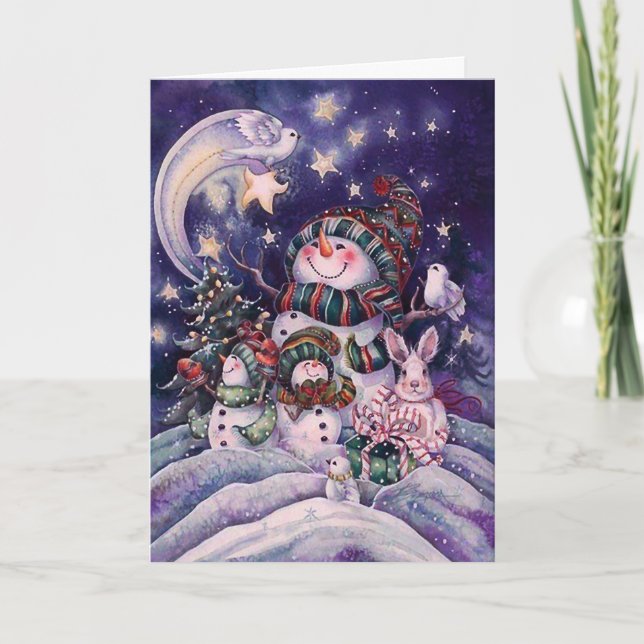 Vintage Snowman Holiday Card (Front)