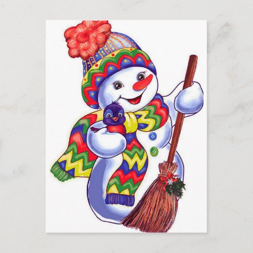 Vintage Snowman Postcard