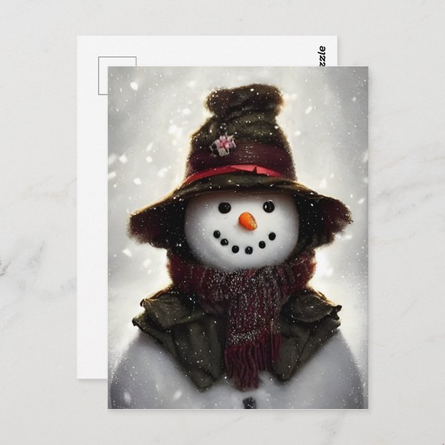 Vintage Snowman Postcard (Front/Back)
