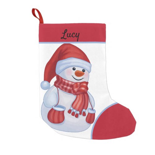 Vintage Snowman Small Christmas Stocking