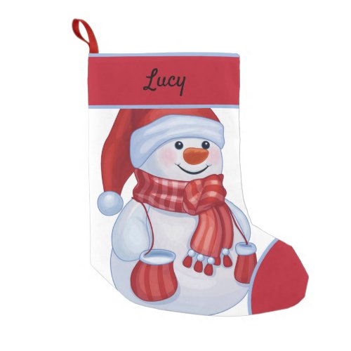 Vintage Snowman Small Christmas Stocking