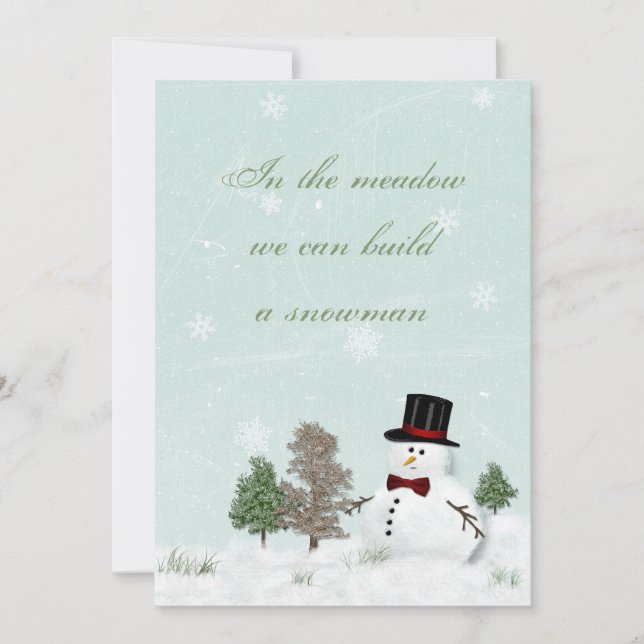 Vintage Snowman Winter Wedding Invitation (Front)