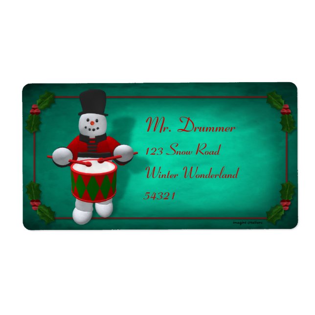 Vintage Snowmen: Drummer Label (Front)