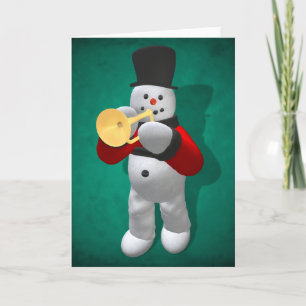 Vintage Snowmen: Trumpeter Holiday Card