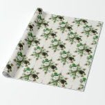 Vintage snowmen wrapping paper<br><div class="desc">Mid century modern snowmen with gold snowflakes.</div>