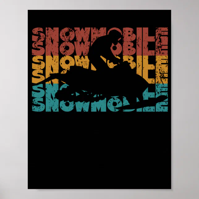 Vintage snowmobile retro snow mobile winter poster | Zazzle