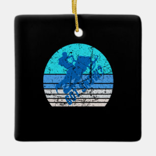 Vintage Snowmobiling Ceramic Ornament