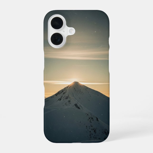 Vintage Snowy Mountain Peak iPhone Case (Back)