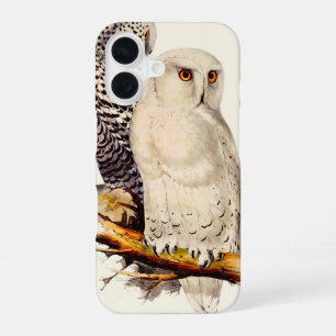 Vintage Snowy Owl Drawing iPhone 16 Case