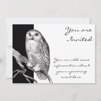 Vintage Snowy Owl Invitation by Customizables at Zazzle