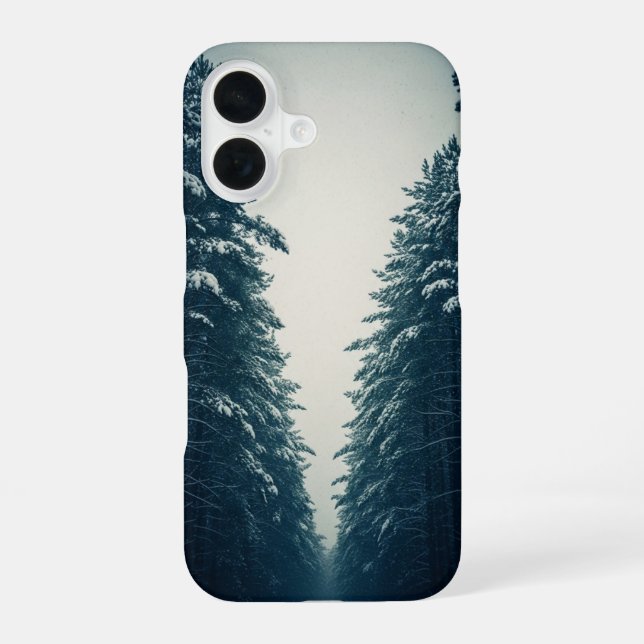 Vintage Snowy Pine Forest iPhone Case (Back)