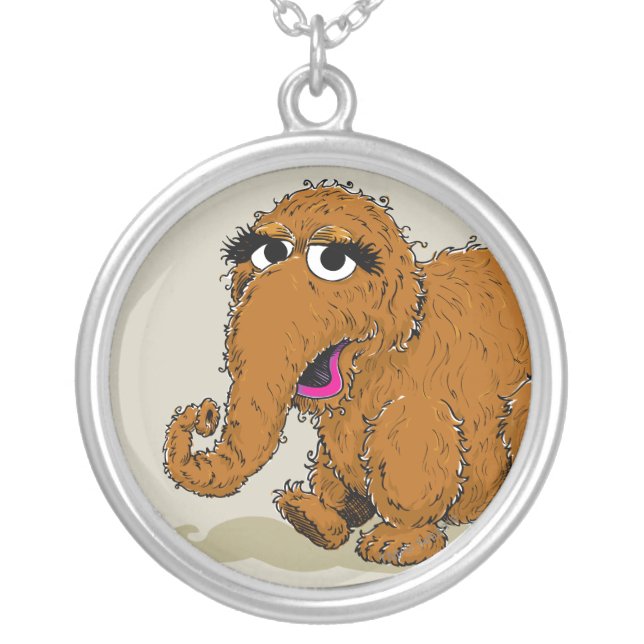 Vintage Snuffleupagus Silver Plated Necklace (Front)
