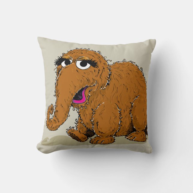 Vintage Snuffleupagus Throw Pillow (Front)
