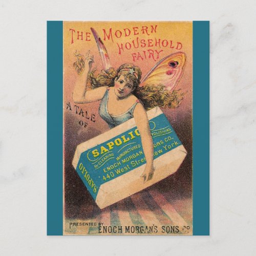 Vintage Soap Ad House Fairy Postcard