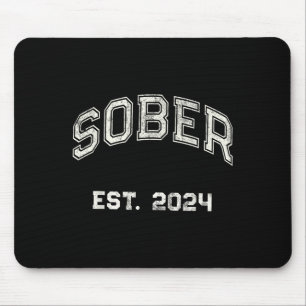 Vintage Sober Est. 2024 Affirmation Sobriety Aa Mo Mouse Pad