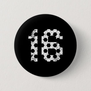 Vintage Soccer 16 Jersey Number Button