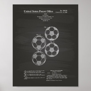 Vintage Soccer Ball 1964 Patent Art - Chalkboard Poster