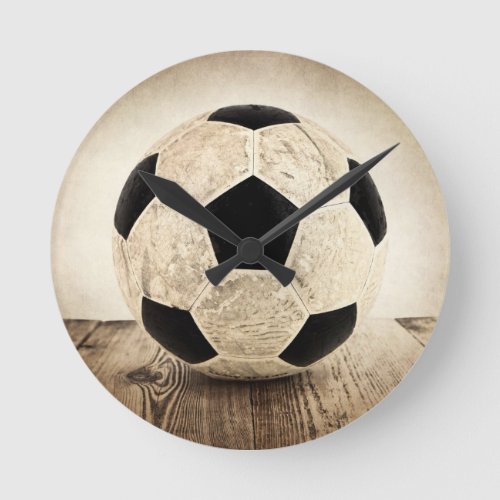 Vintage Soccer ball Round Clock