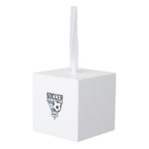 Vintage Soccer Ball Triangle Badge Shirt Design (2 Cube Ornament