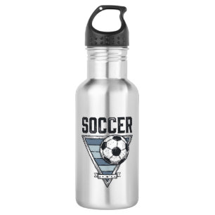 Vintage Soccer Ball Triangle Badge Shirt Design (2 Stainless Steel Water Bottle