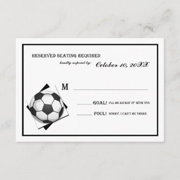 Vintage Soccer Bar Mitzvah Black And White Reply Rsvp Card by InBeTeen at Zazzle