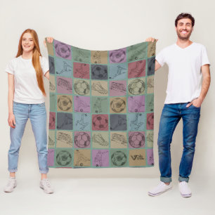 Vintage Soccer Blanket Cozy Gift for Sports Lover