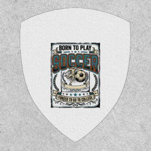 Vintage Soccer Born To Play College Shirt Design_1 Patch