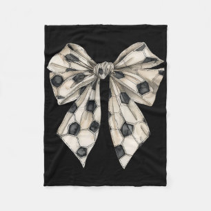 Vintage Soccer Bow Simple Soccer Mom Soccer Game D Fleece Blanket